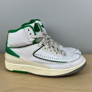 Air Jordan Retro 2 Kids Size 4.5Y White Lucky Green Athletic Basketball Shoes